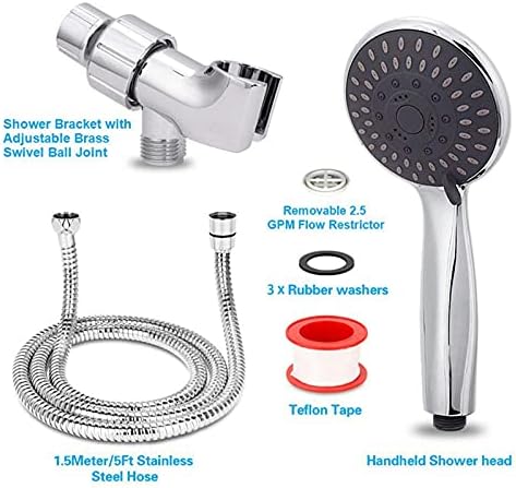 High Pressure Handheld Shower Head with 5 Functions