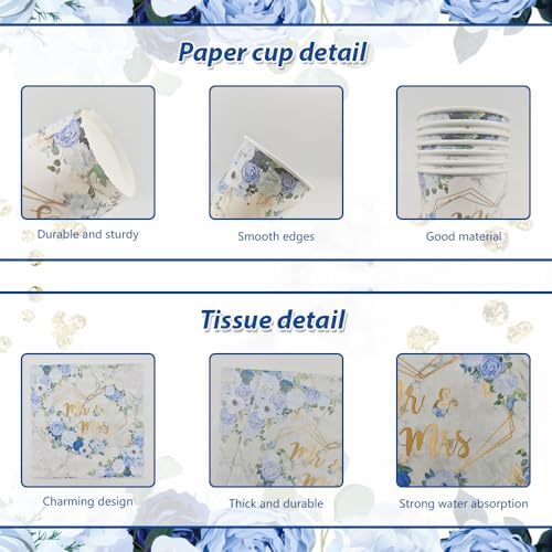 MEHOFOND 169 Piece Blue Wedding Tableware Set for 24 Guests