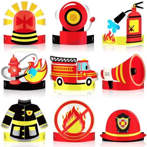 24 Pcs Fire Control Party Hats for Kids