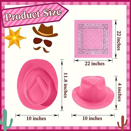 Haysandy 6 Piece Cowgirl Hat and Bandana Set