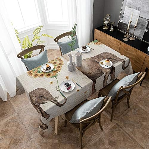 ZOE GARDEN Rectangle Tablecloth Waterproof Stainproof Retro Design