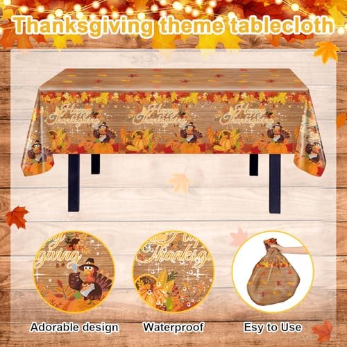 Avezano 3 Pcs Thanksgiving Tablecloths for Rectangle Tables
