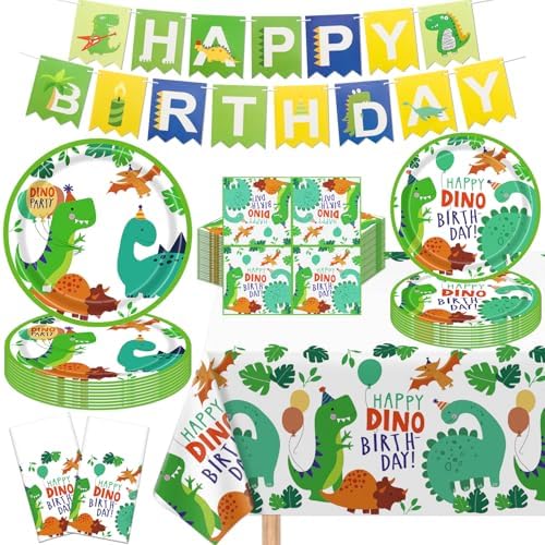 Dinosaur Birthday Party Supplies Set for 40 Guests