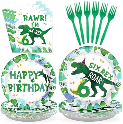 Grencian 96 Pcs Dinosaur Birthday Decorations Set