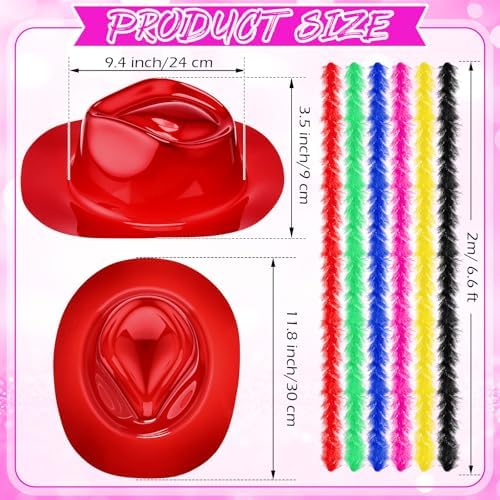 JaGely 48 Pcs Halloween Neon Party Hats and Boas