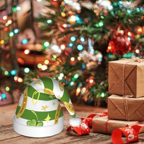 St Patrick Day Santa Hat for Kids Baby Christmas Plush Headwear