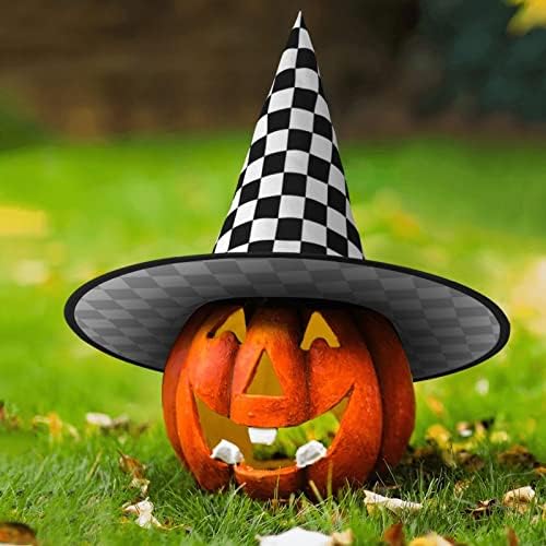 Black And White Checkered Witch Party Hat