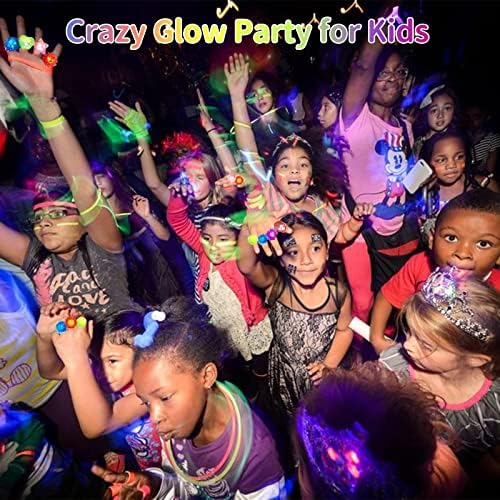 65 Piece Glow in the Dark Party Favor Rings Set