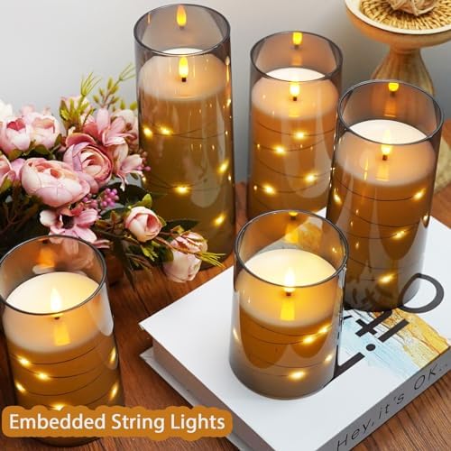 Fo32won Flameless Candles with Remote Timer 6 Pack
