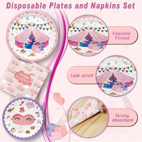 180PCS Pajama Party Decorations Set
