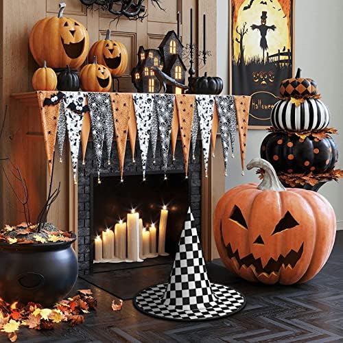Black And White Checkered Witch Party Hat