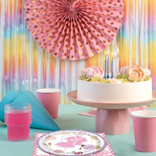 40Pcs Pink Pajama Decor Plates Napkins Set