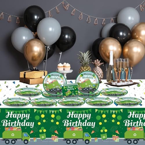 Garbage Truck Birthday Party Tableware Set for 20 Guests