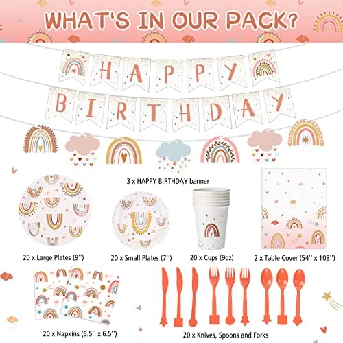 Hestya Boho Birthday Party Tableware Set 145 Pcs