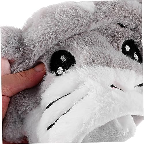 Plush Hamster Hat with Movable Ears for Adults Party Costume Accessory