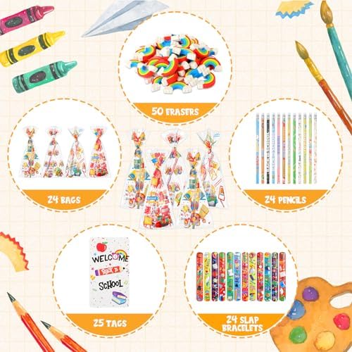 Sabary 147 Pcs Back to School Stationery Party Favor Bulk Pack
