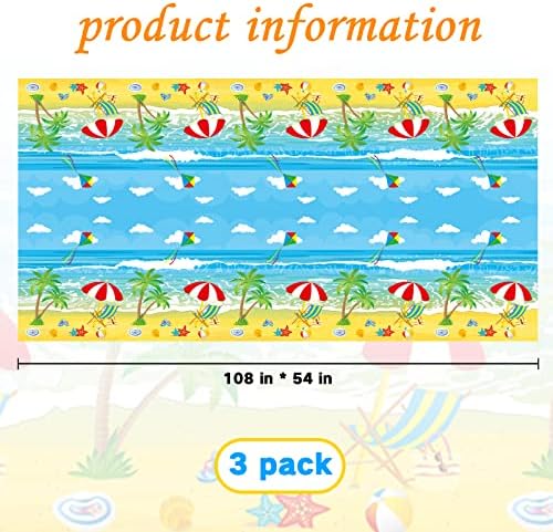 Summer Beach Tablecloth 3 Pack Hawaiian Party Decor