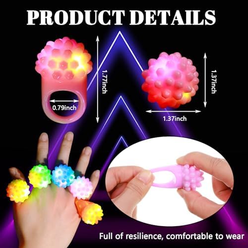 Sosation 100 Pcs Halloween LED Flashing Rings