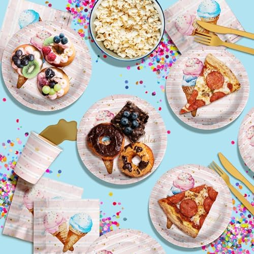 Baby Sprinkles Ice Cream Party Tableware Set 64 Piece for 16 Guests