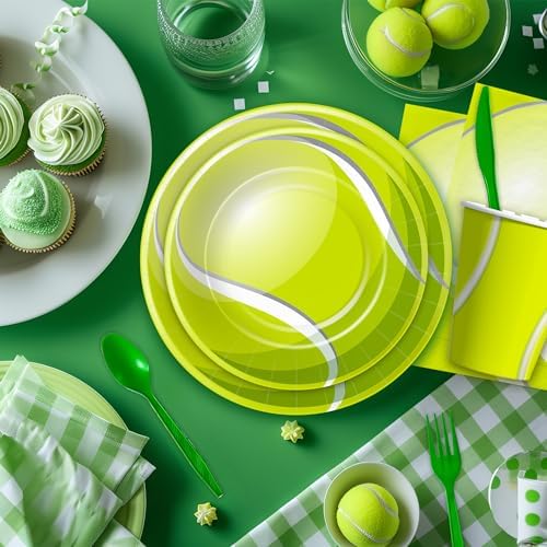 Tennis Birthday Plates Napkins Set for 24 Guests