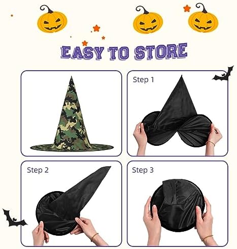 Camo Print Witch Hat for Halloween Parties