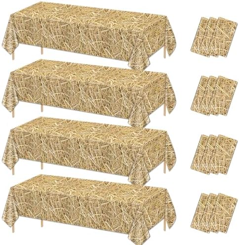 12 Pcs Straw Tablecloth Farm Party Decorations