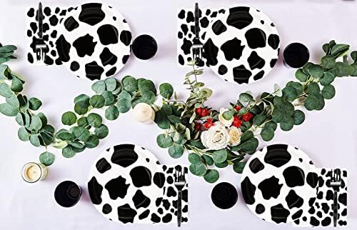 60pcs Cow Print Party Tableware Set for Kids Birthday