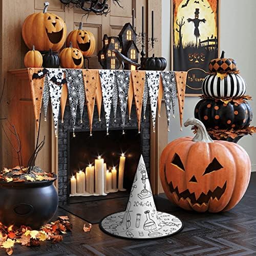 Chemistry Print Witch Hat for Halloween Parties