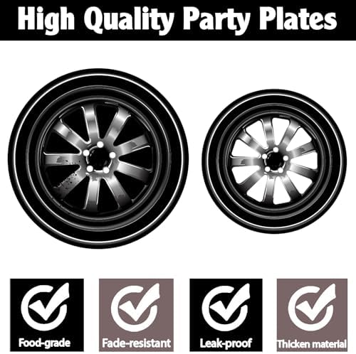 96 Piece Race Car Party Tableware Set for Kids