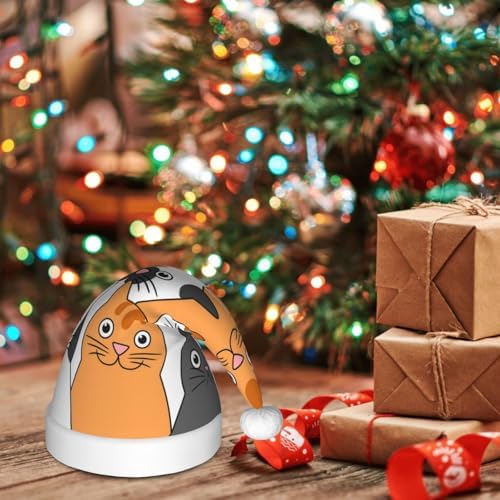 Funny Cats Santa Hat for Kids Baby Christmas Party