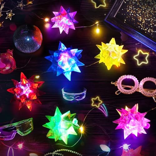 HONLYNE 48pcs Flasing Crystal Star Necklaces