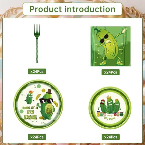 ITHKIRHO Pickle Party Tableware Set 96 Pcs