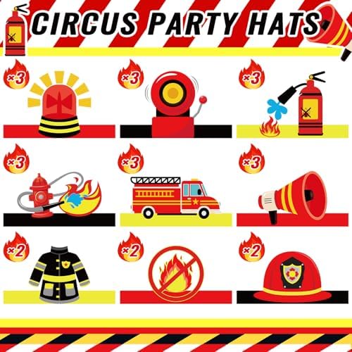 24 Pcs Fire Control Party Hats for Kids