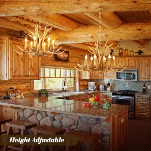 CASENKE 6 Light Deer Horn Pendant Chandelier