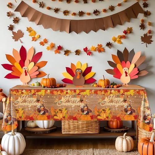 Avezano 3 Pcs Thanksgiving Tablecloths for Rectangle Tables