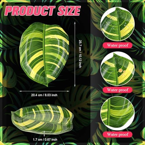 Nuanchu 100 Pcs Tropical Turtle Leaf Party Plates
