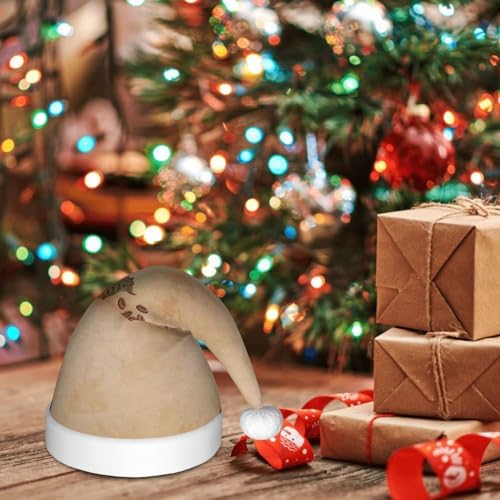 Engraved Coffee Kraft Paper Santa Hat for Kids
