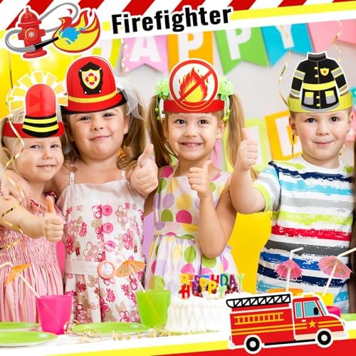 24 Pcs Fire Control Party Hats for Kids