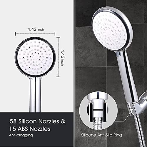High Pressure Handheld Showerhead with 6 Spray Settings and 49ft Hose