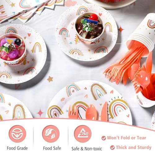 Hestya Boho Birthday Party Tableware Set 145 Pcs