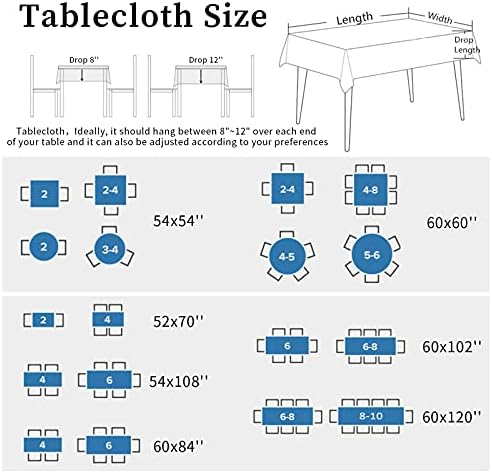 ZOE GARDEN Rectangle Tablecloth Waterproof Stainproof Retro Design