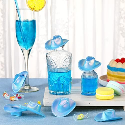 Sotiff Neon Blue Mini Cowboy Hat Party Decoration