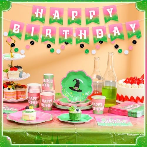 Zhehao 125 Pcs Witch Party Tableware Set