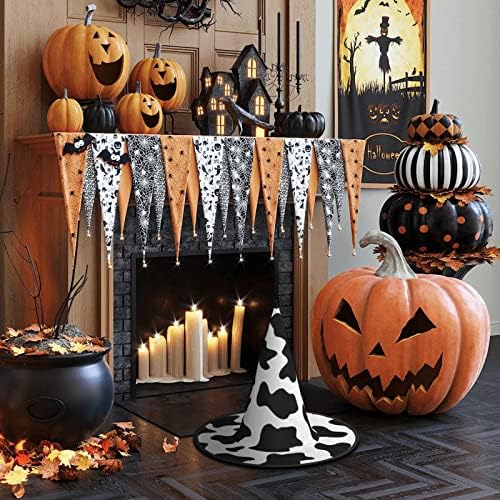 Jbyjbx Foldable Cow Print Witch Hat