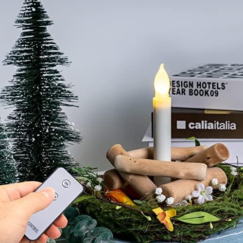 Amagic 12pcs Remote Controlled Flameless Taper Candles