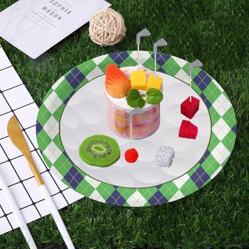 Puraikcmi Golf Themed 150Pcs Party Plates and Toothpicks Set