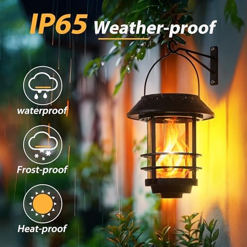 Otdair Solar Wall Lantern Outdoor 2 Pack