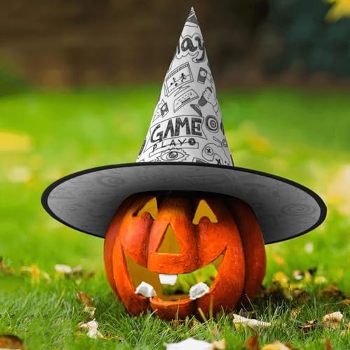 Unique Foldable Monochrome Witch Hat for Halloween Parties