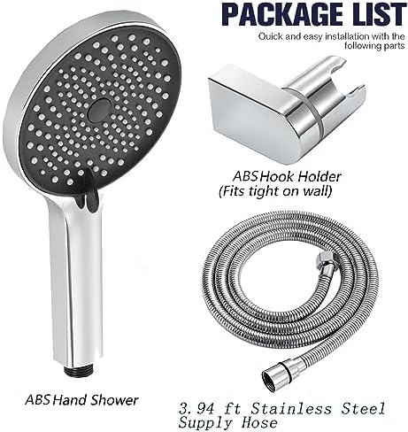 Uwerembfm Handheld Shower Head 3 Function High Pressure Chrome