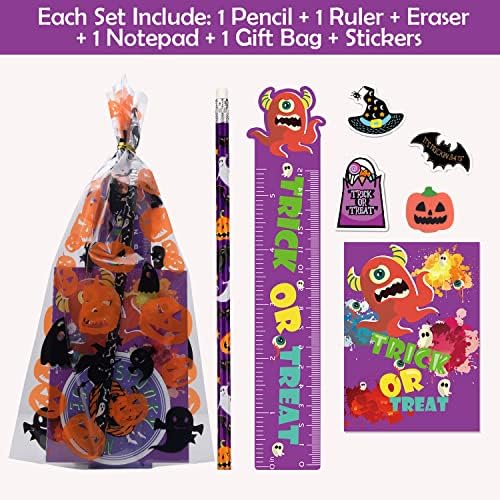 200PCS Halloween Party Favors for Kids Stationery Set
